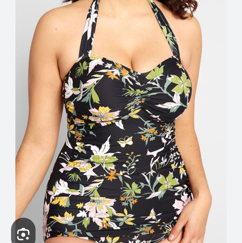 Esther Williams Black Floral Swimsuit